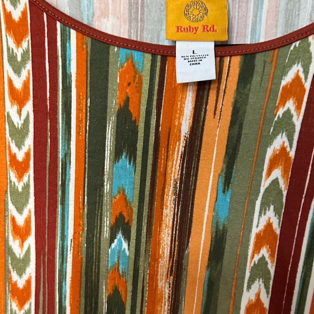 RUBY RD Multicolor Striped Long Sleeve Top - Picture 3 of 4